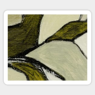 Abstract Oil Painting Olive Green 2c49 Sticker